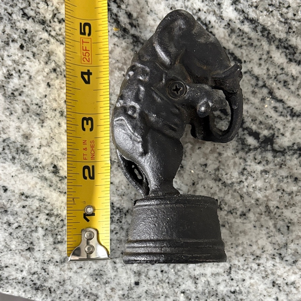 Antique cast iron circus elephant bank. 2x5 inches